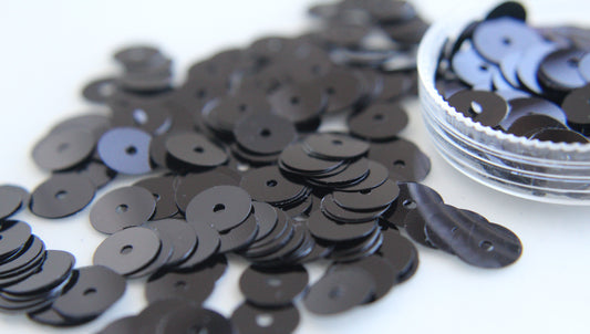 6mm Black Flat Sequins